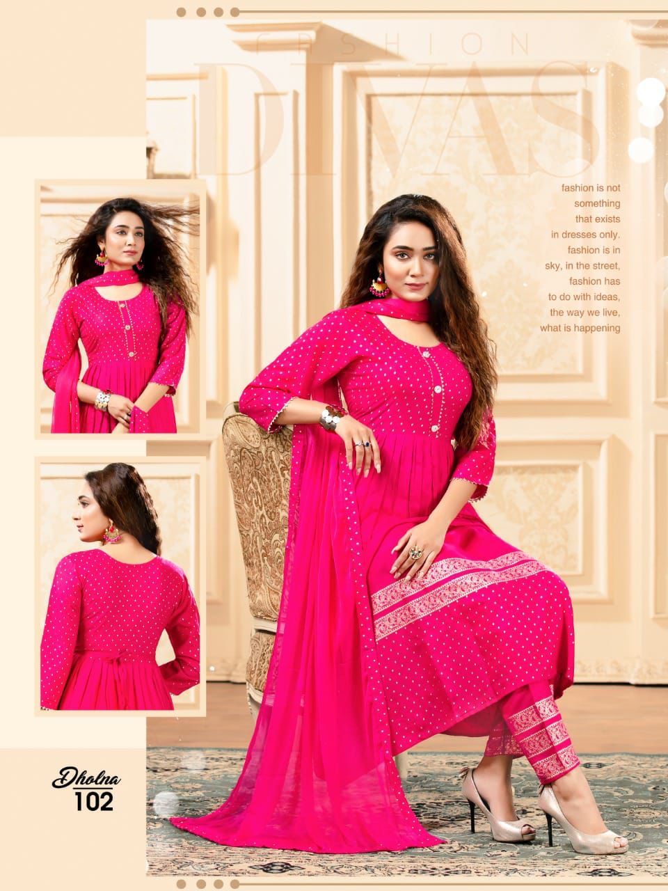 Beauty Queen Dholna Festive Wear Rayon Printed Ready Made Collection
